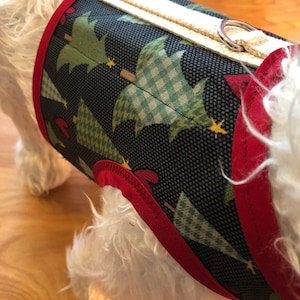 Christmas tree Small Dog Harness, dog harnesses, pet clothing, Christmas dog harness Made in USA