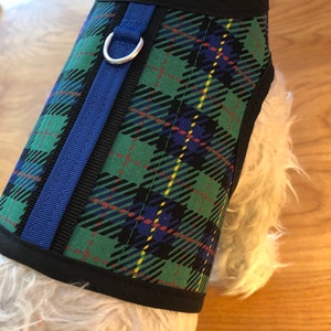 Bright Tartan plaid Small Dog Harness Made in USA, dog harness, dog harnesses