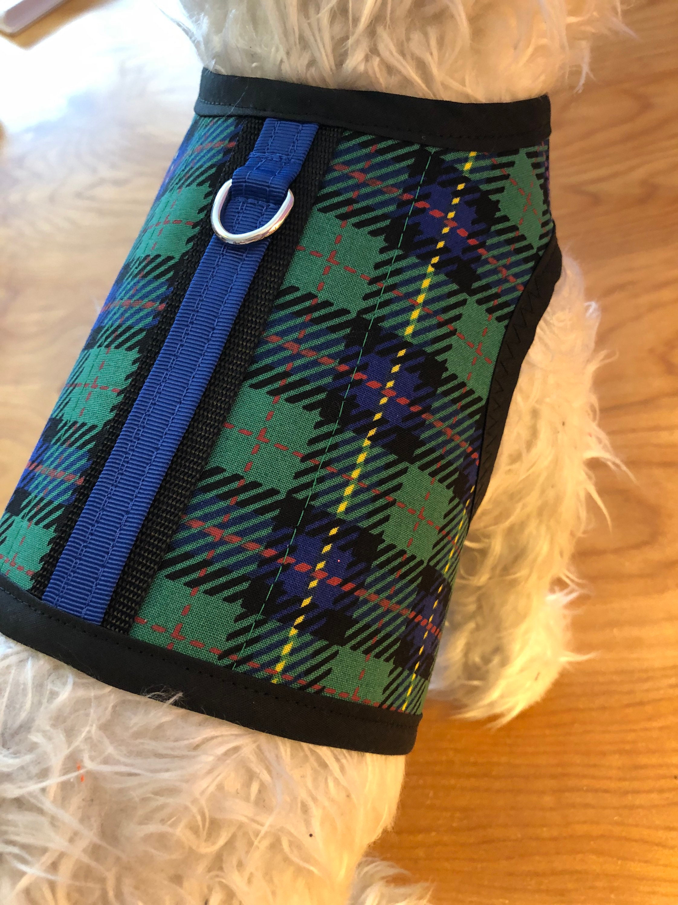 Bright Tartan plaid Small Dog Harness Made in USA dog Etsy