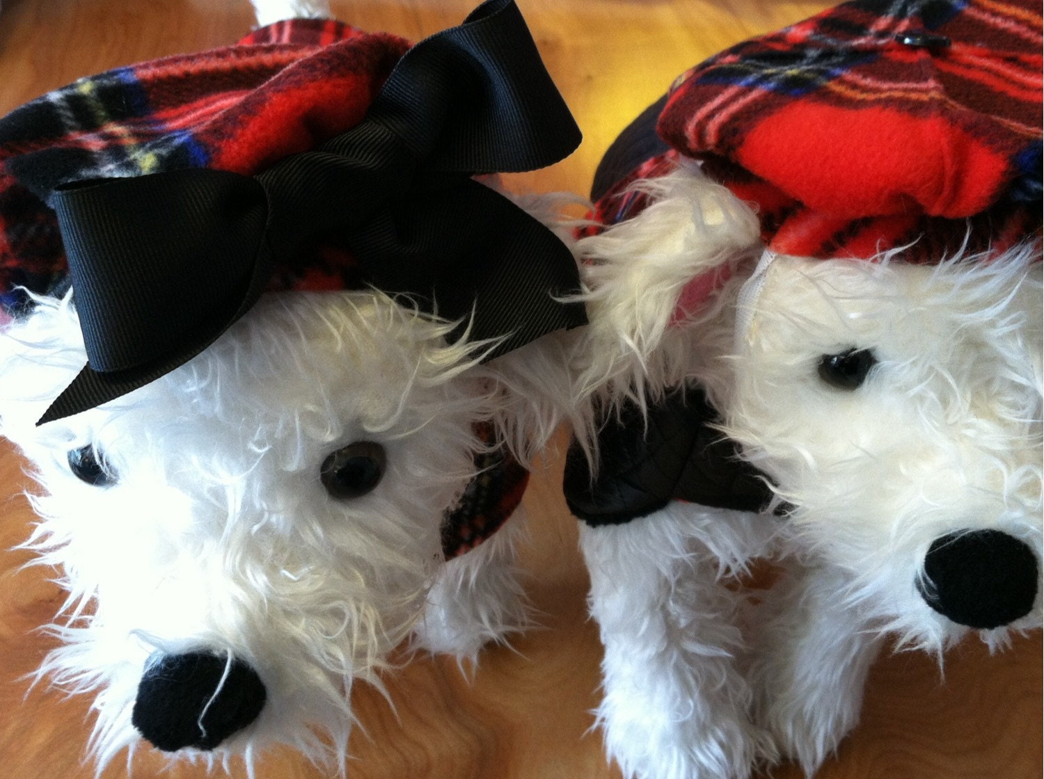 Red Tartan Plaid Fleece Doggy Beret Dog Beret Hats for Dogs Etsy