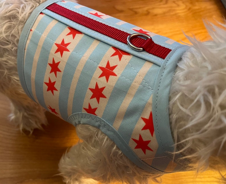 Chicago flag Small Dog Harness Made in USA, dog harnesses, pet clothing image 1