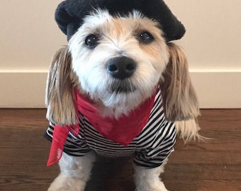 Dog Beret Only, Any Color, with contrast button and stitching, Hats for dogs, Dog hat