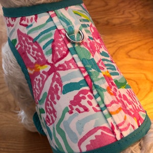 Orchid pattern Small Dog Harness Made in USA, dog harness, dog harnesses