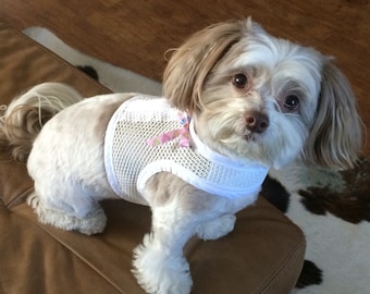 Arnés de boda, arnés para perros pequeños, malla blanca transpirable, fabricado en EE. UU., arneses para perros, ropa para mascotas, arnés para perros para bodas