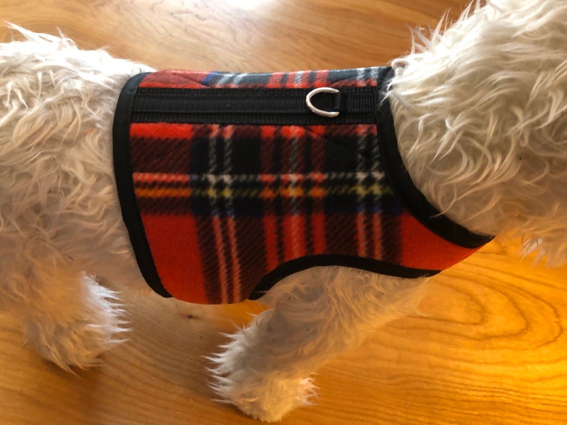 Red Tartan Plaid Small Dog Harness Made in USA Dog Harnesses Etsy