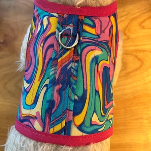 Watercolor II  print Small Dog Harness, Made in USA, dog harnesses, pet clothing