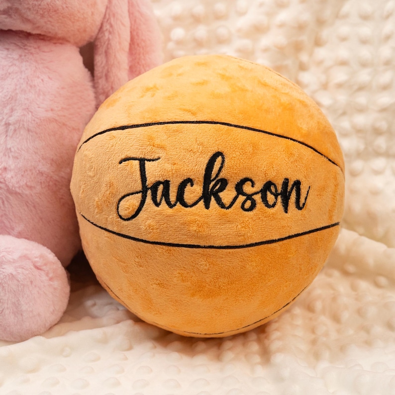 Personalized Name Basketball Plushie Stuffie, First Birthday Gift, Children's Day Gift, Plush Basketball, Christmas Gift, Graduation Gift image 9