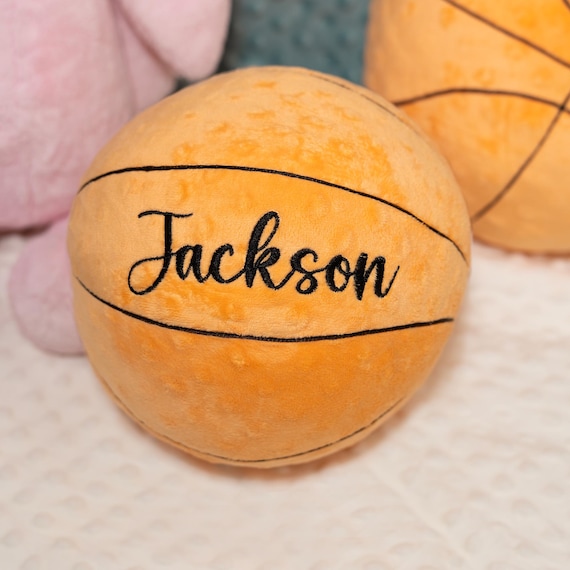 Personalized Name Basketball Plushie Stuffie, First Birthday Gift, Children's Day Gift, Plush Basketball, Christmas Gift, Graduation Gift