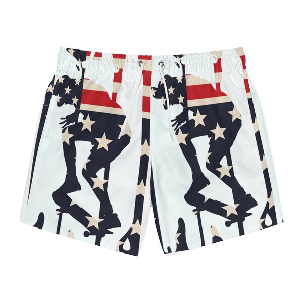 Mens American Flag Bathing Suit Etsy
