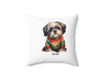Shih Tzu Hunde Portrait Kissen: Personalisiertes Geschenk für Tierliebhaber