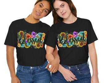 Christliches Gesegnetes T-Shirt: Blumenglaube-T-Stück