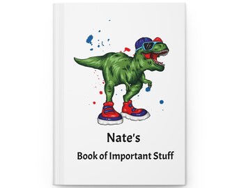 Personalisiertes Dino-Tagebuch: Kinder-Skizzenbuch, lustiges Notizbuch