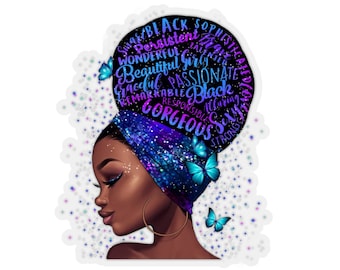 Sticker Black Girl NEW SIZE 4"   Empowerment Sticker