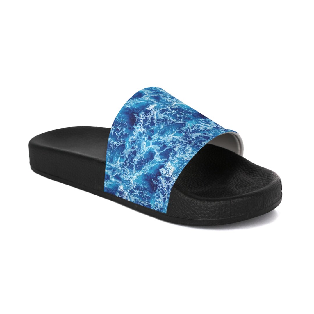 Ocean Waves Women's Slide Sandals - Beach Sandals, Summer Shoes, Flip ...