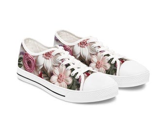 Floral Print Sneakers: Damen Low Top Fashion Schuhe