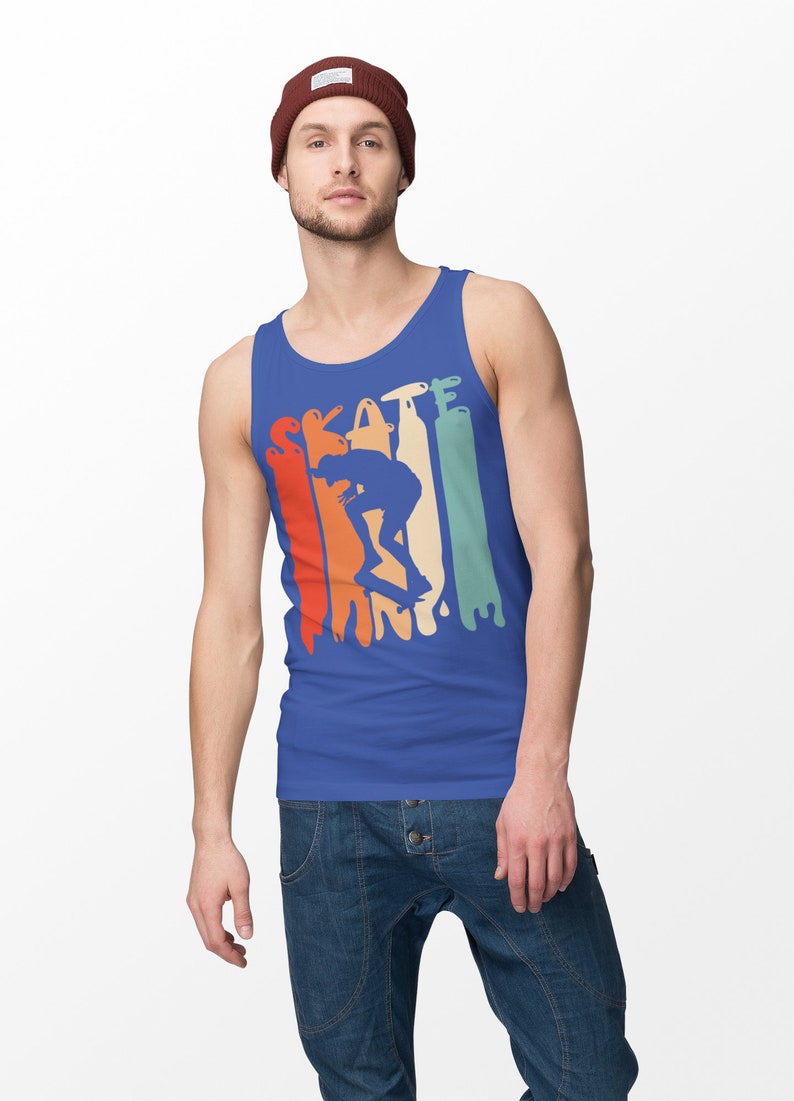 Men's Skater Silhouette Tank Top: Retro Skate Tee bild 2