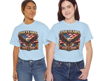 Weißkopfseeadler amerikanische Flagge 1776-2026 Vaterländisches T-Shirt | 250 Jahre