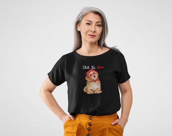 Shih Tzu Mom T-Shirt: Unisex Cotton Dog Lover Tee