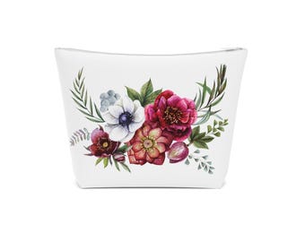 Florale Kosmetiktasche: Kulturbeutel aus Baumwolle