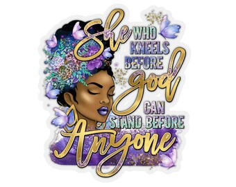Black Girl Empowerment Sticker: Transparent Indoor Use (4")