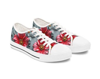 Zapatillas bajas con estampado floral: zapatos de lona de verano para mujer