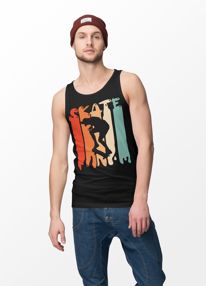 Men's Skater Silhouette Tank Top: Retro Skate Tee bild 1