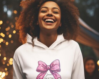 Jesus ist Lord Pink Bow Hoodie: Christliches religiöses Sweatshirt