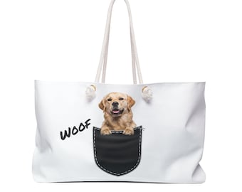 Golden Retriever Illustration Weekender Bag | Dog Lover Travel Bag