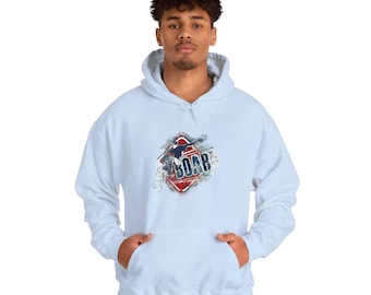 Skateboarder Hoodie: Unisex Heavy Blend Pullover with Sleeve Prints