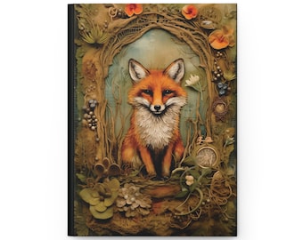 Journal Diary Hardcover Matte Fox Design Lined Book