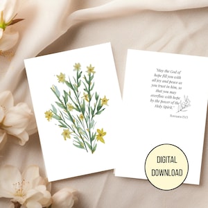 Biglietto d'auguri stampabile con acquerello per tutte le occasioni, biglietto 5x7, biglietto con versetto biblico, biglietto di amicizia, di incoraggiamento, d'ispirazione, vuoto o con messaggio.