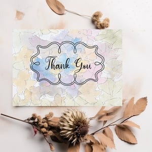 Acquerello singolo fatto a mano, grafica, stampabile, biglietto di ringraziamento 3x5, biglietto di gratitudine, biglietto floreale, scarica immagine, biglietto vuoto