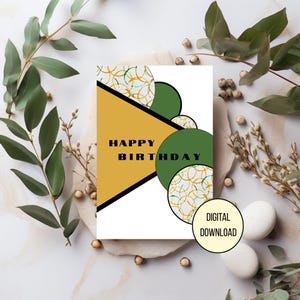 Cartão de aniversário feito à mão em aquarela, cartão de aniversário 5x7 para amiga, cartão para impressão, feliz aniversário para irmã, download instantâneo, cartão de aniversário digital