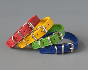 Bright Leather Cat, Kitten Pet Collar.