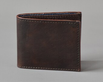 Brown Leather Folding Card & Bill Wallet.