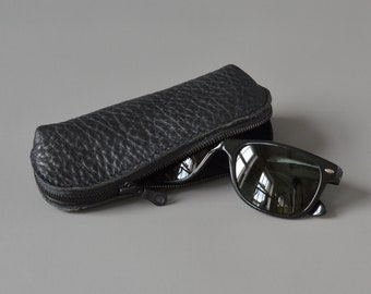 Leather Glasses Sunglasses Case Zip Pouch