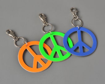 CND Peace Sign Leather Key Fob, Keyring.