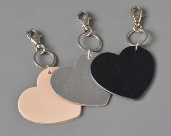 Heart Shaped Leather Key Fob, Keyring.