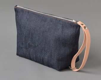 Selvedge Denim Travel, Wash Bag, Dopp Kit.