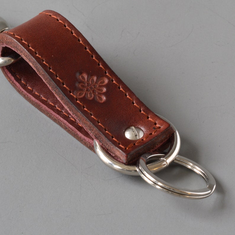 Brown Leather Key Fob, Keyring. image 6