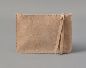 Portefeuille de carte de sac à main zip zippé en cuir