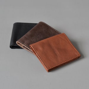 Brown Leather Folding Card Wallet image 9