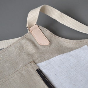Workwear Apron Printed Linen & Leather. image 6