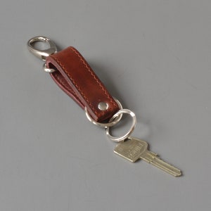 Brown Leather Key Fob, Keyring. image 2