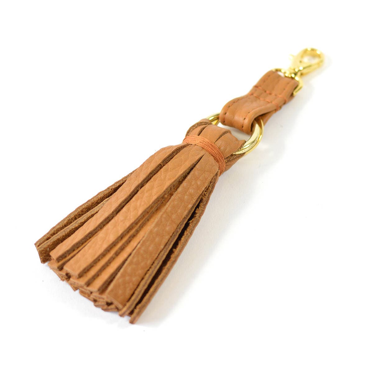 Handmade Tan Brown Leather Tassel Keychain Key Fob keyring. Etsy