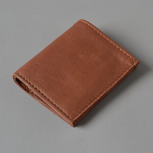 Brown Leather Folding Card Wallet image 3