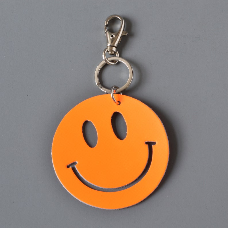 Smiley Face Leather Key Fob Keyring. Etsy UK