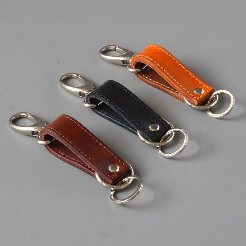 Brown Leather Key Fob, Keyring. image 8