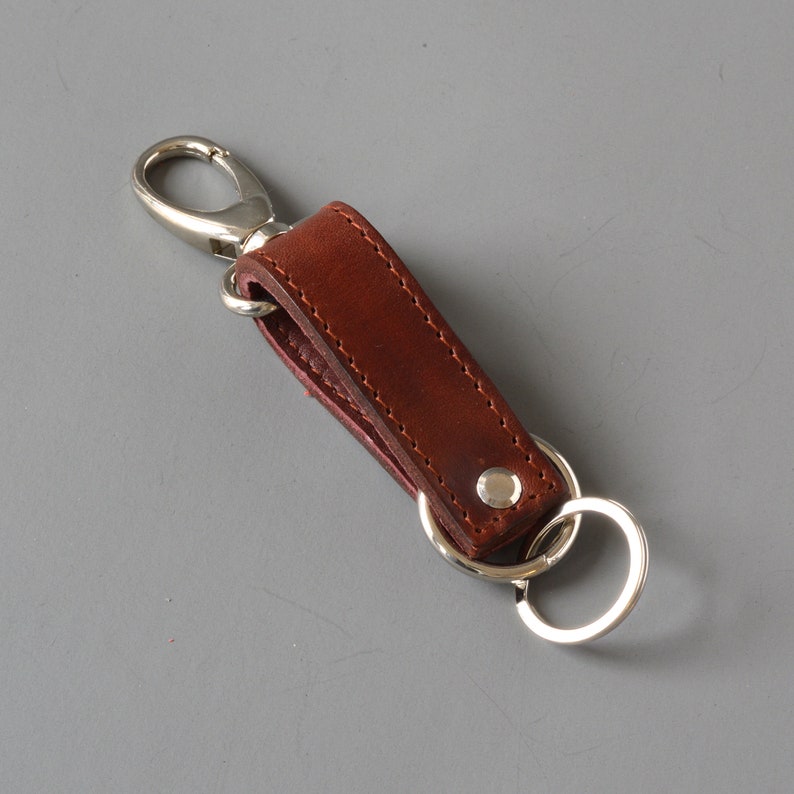 Brown Leather Key Fob, Keyring. image 4