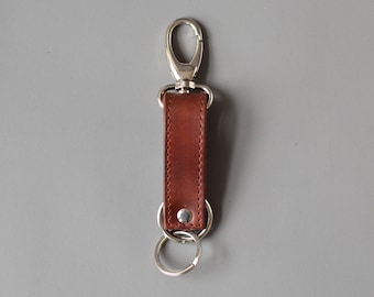 Brown Leather Key Fob, Keyring.